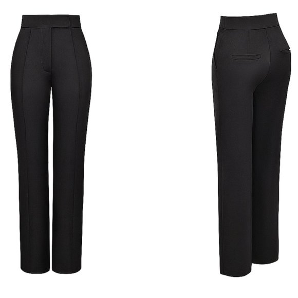 HOUSE OF CB 'Tansy' Black Satin Trousers NWOT - Picture 4 of 9